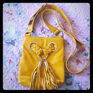 Michael Kors gold yellow small crossbody bag